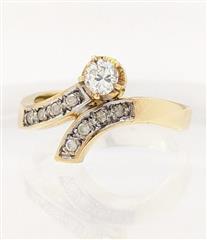 Lady's Diamond Fashion Ring 9 Diamonds .28 Carat T.W. 14K Yellow Gold 3.71g
